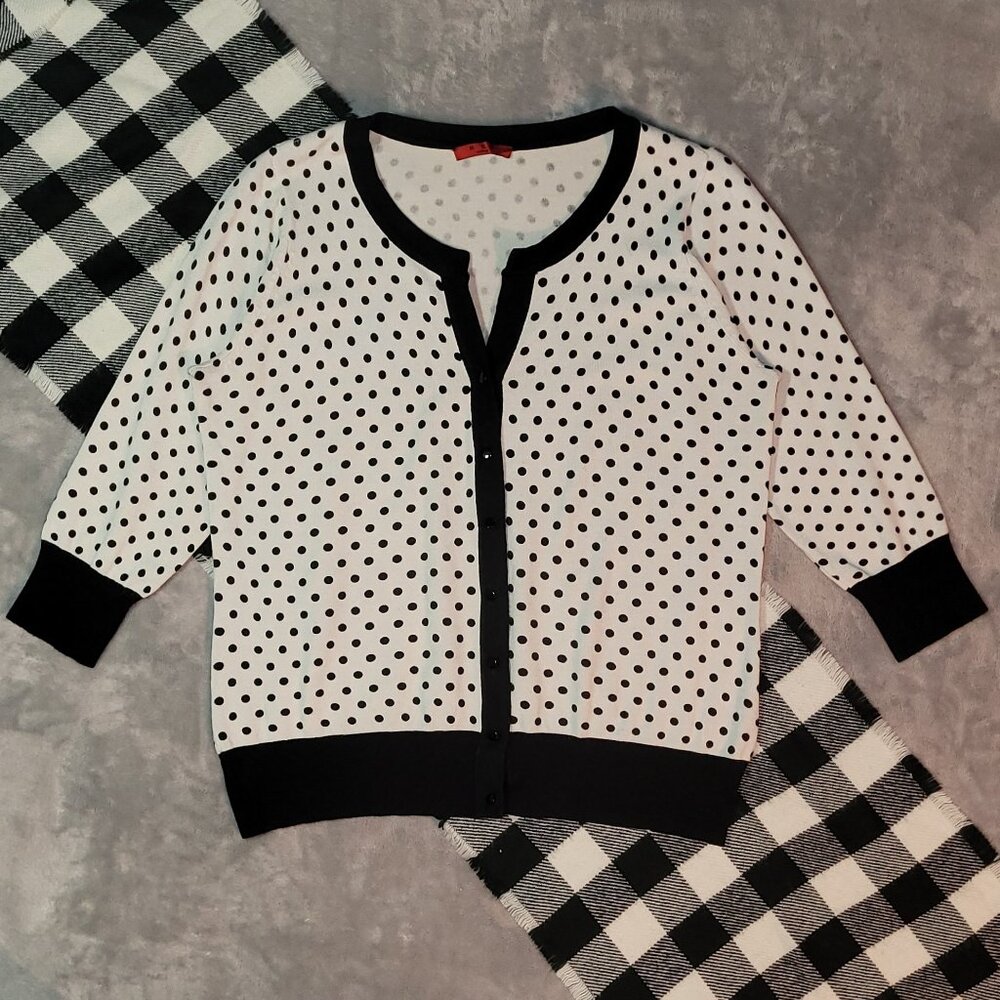 1X | RED | 3/4 Sleeve Button Down Cardigan